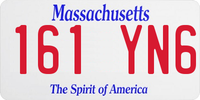 MA license plate 161YN6