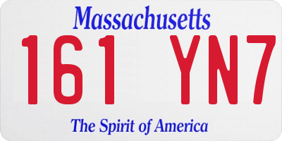 MA license plate 161YN7