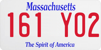 MA license plate 161YO2