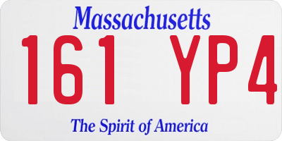 MA license plate 161YP4