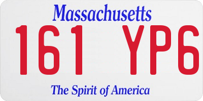 MA license plate 161YP6