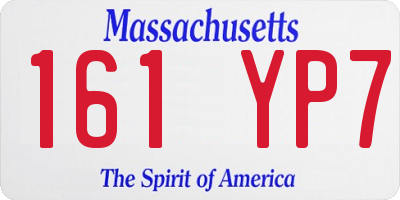 MA license plate 161YP7