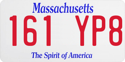 MA license plate 161YP8