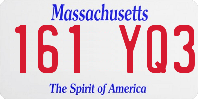 MA license plate 161YQ3