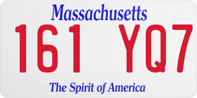 MA license plate 161YQ7