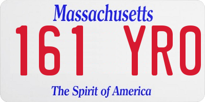 MA license plate 161YR0