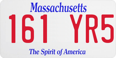 MA license plate 161YR5