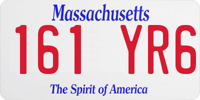 MA license plate 161YR6