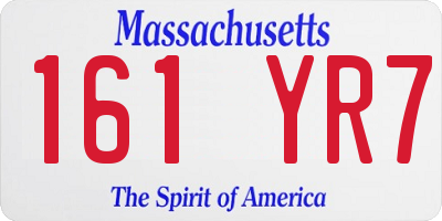 MA license plate 161YR7