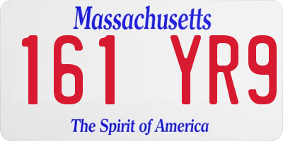 MA license plate 161YR9