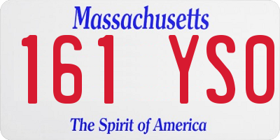 MA license plate 161YS0