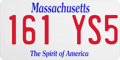 MA license plate 161YS5