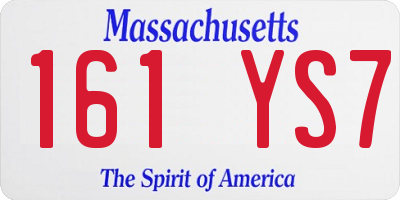 MA license plate 161YS7