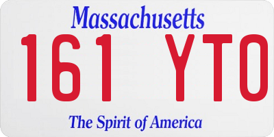 MA license plate 161YT0