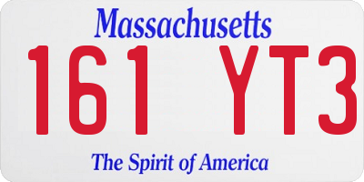 MA license plate 161YT3