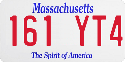 MA license plate 161YT4