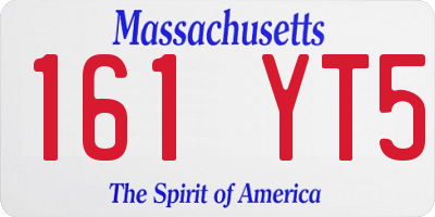 MA license plate 161YT5