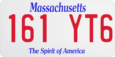 MA license plate 161YT6