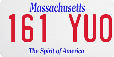 MA license plate 161YU0