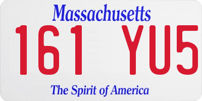MA license plate 161YU5