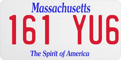 MA license plate 161YU6