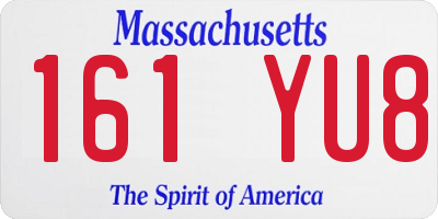 MA license plate 161YU8
