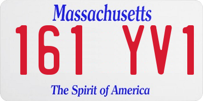 MA license plate 161YV1