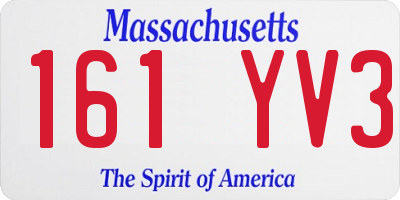 MA license plate 161YV3