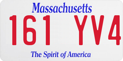 MA license plate 161YV4