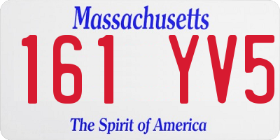 MA license plate 161YV5