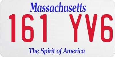 MA license plate 161YV6