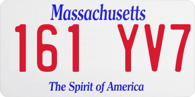 MA license plate 161YV7