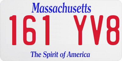MA license plate 161YV8