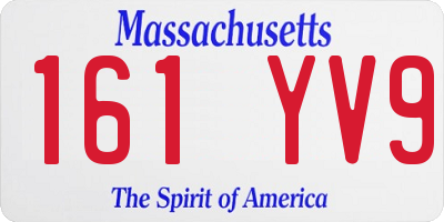 MA license plate 161YV9