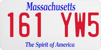 MA license plate 161YW5