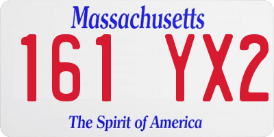 MA license plate 161YX2