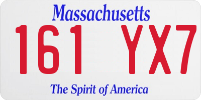 MA license plate 161YX7