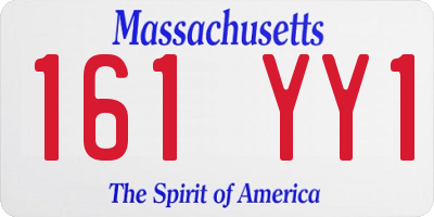MA license plate 161YY1