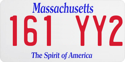 MA license plate 161YY2