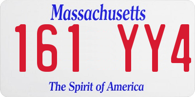 MA license plate 161YY4