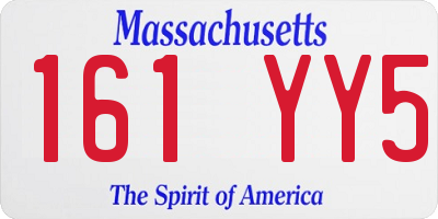 MA license plate 161YY5