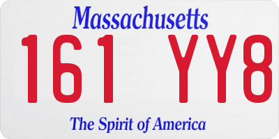 MA license plate 161YY8