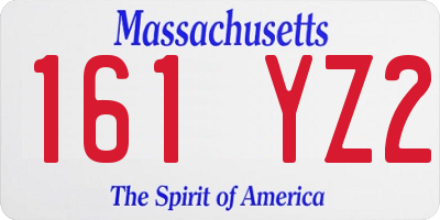 MA license plate 161YZ2