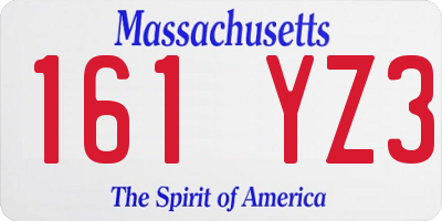 MA license plate 161YZ3