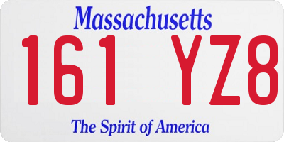 MA license plate 161YZ8