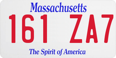 MA license plate 161ZA7