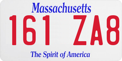 MA license plate 161ZA8