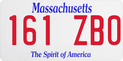 MA license plate 161ZB0