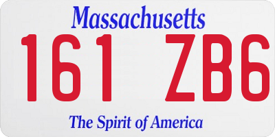 MA license plate 161ZB6