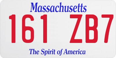 MA license plate 161ZB7